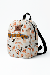 Salmon Bunny Pattern Personalized Toddler Backpack – Small Size Kids Backpack for Ages 1–3, Daycare Bag