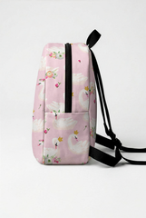 Crowned Swan Pattern Personalized Toddler Backpack – Small Size Kids Backpack for Ages 1–3, Daycare Bag