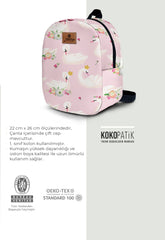 Crowned Swan Pattern Toddler Backpack – Small Size Kids Backpack for Ages 1–3, Daycare Bag