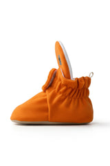 Orange Fleece Baby Booties – Soft, Non-Slip Indoor Slippers for Babies