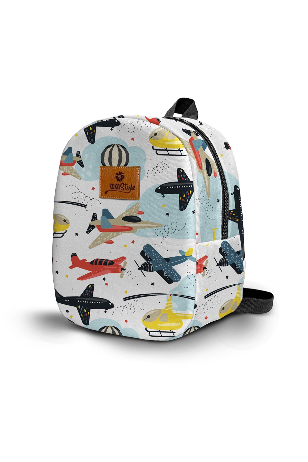 Flying Vehicles Pattern Toddler Backpack – Small Size Kids Backpack for Ages 1–3, Daycare Bag