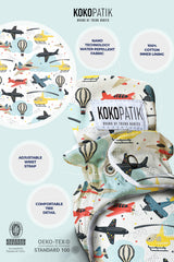 Flying Vehicles Baby Booties – Air Adventure Design with Grip Sole