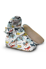 Flying Vehicles Baby Booties – Air Adventure Design with Grip Sole