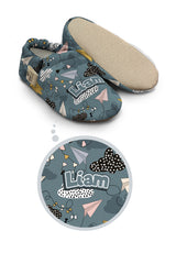 Make It Yours – Personalized Kite Pattern Booties for Babies | Non-Slip, Cotton, Unisex