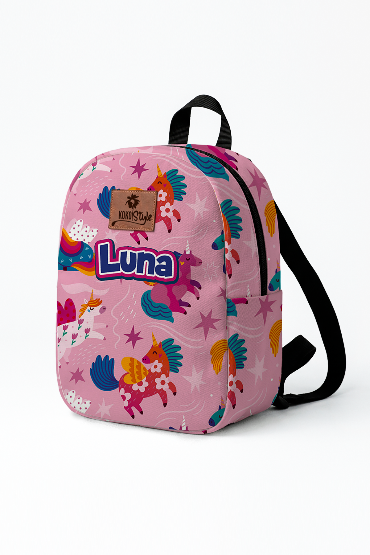 Unicorn Pattern Personalized Toddler Backpack – Small Size Kids Backpack for Ages 1–3, Daycare Bag