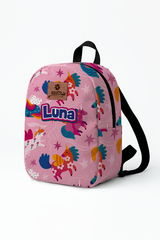 Unicorn Pattern Personalized Toddler Backpack – Small Size Kids Backpack for Ages 1–3, Daycare Bag