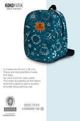 Space Pattern Toddler Backpack – Small Size Kids Backpack for Ages 1–3, Daycare Bag