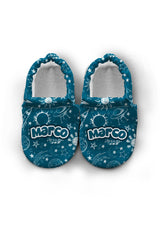 Make It Yours – Personalized Space Pattern Booties for Babies | Non-Slip, Organic Cotton, Home & Nursery Use