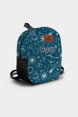 Space Pattern Personalized Backpack – Medium Size Kids Backpack for Ages 3–6, Daycare Bag