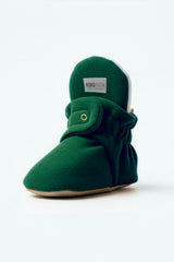 Green Fleece Baby Booties – Soft, Non-Slip Indoor Slippers for Babies