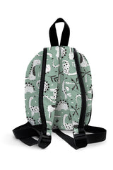 Green Dino Pattern Personalized Backpack – Medium Size Kids Backpack for Ages 3–6, Daycare Bag