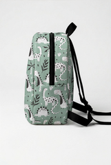 Green Dino Pattern Personalized Toddler Backpack – Small Size Kids Backpack for Ages 1–3, Daycare Bag